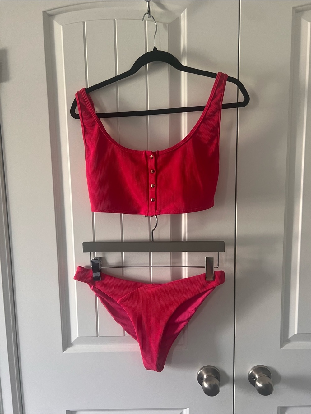 Paper Heart Swim Pink Ribbed Bikini Set - Picture 2 of 10